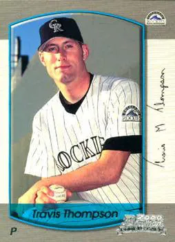 Travis Thompson autographed Colorado Rockies baseball card
